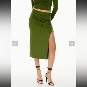 Elegant Olive Green Women's Skirt